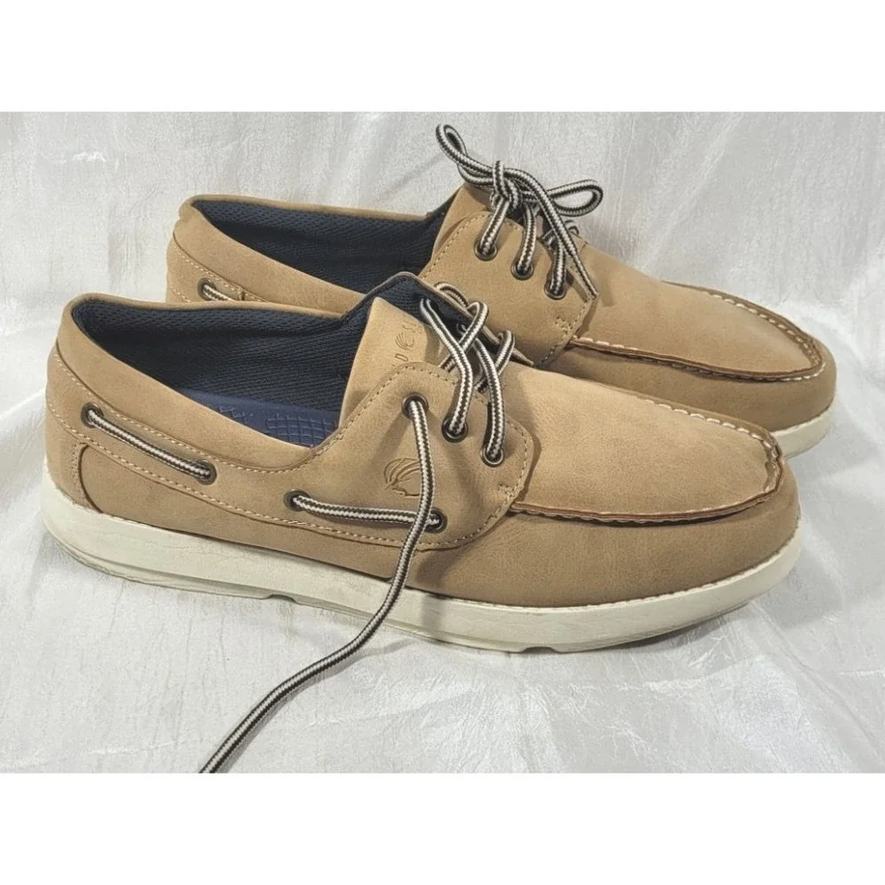 Island Surf Men's Casual Boat Deck Shoes - Tan - US Size 9.5